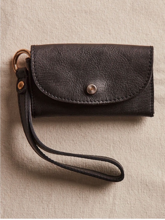 Free People Handbags - ✨ NWT | SOLD OUT | Free People | 100% LEATHER | Black Wristlet Lanyard Wallet